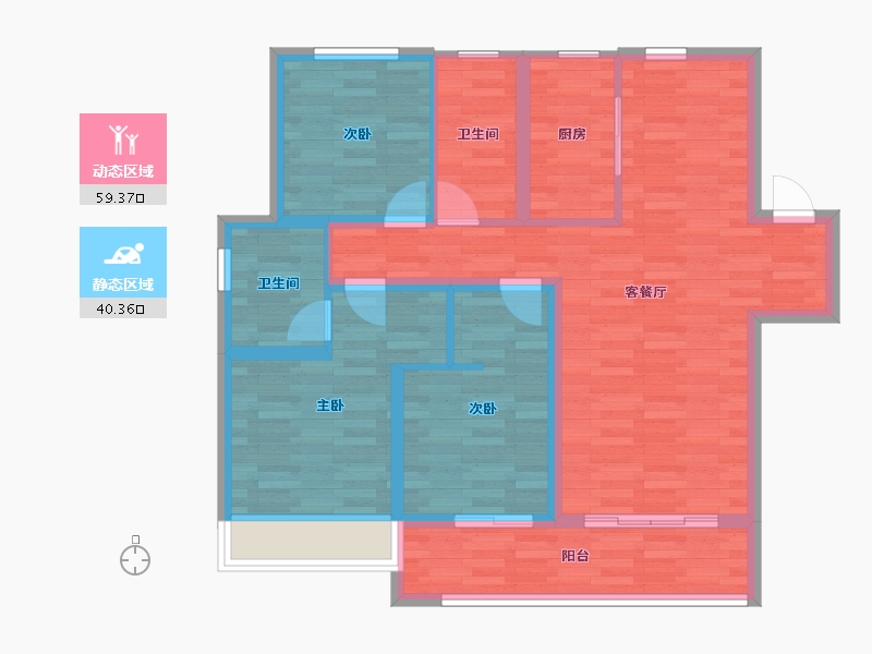 河北省-石家庄市-融创城-88.83-户型库-动静分区