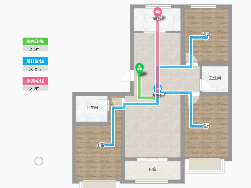 河北省-沧州市-龙悦港城-85.41-户型库-动静线