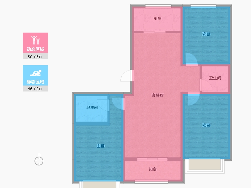 河北省-沧州市-龙悦港城-85.41-户型库-动静分区