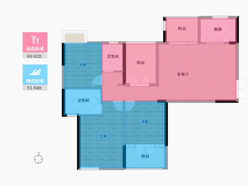 湖北省-宜昌市-宜都清江之星-101.39-户型库-动静分区