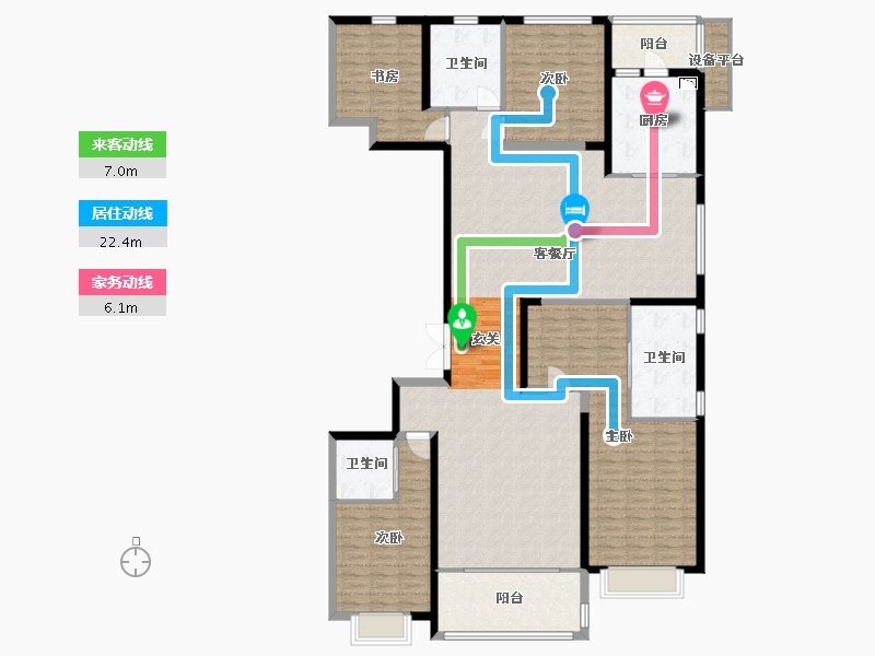 湖南省-长沙市-梅溪华府-192.05-户型库-动静线