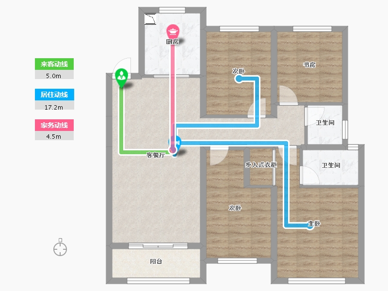 浙江省-温州市-中梁壹号院-96.01-户型库-动静线