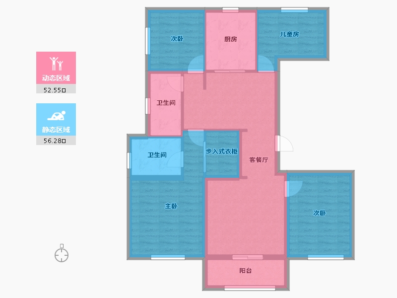 河北省-张家口市-保利中央公园-96.58-户型库-动静分区