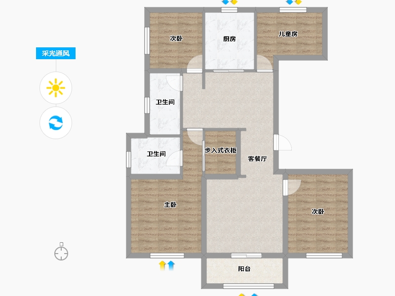 河北省-张家口市-保利中央公园-96.58-户型库-采光通风