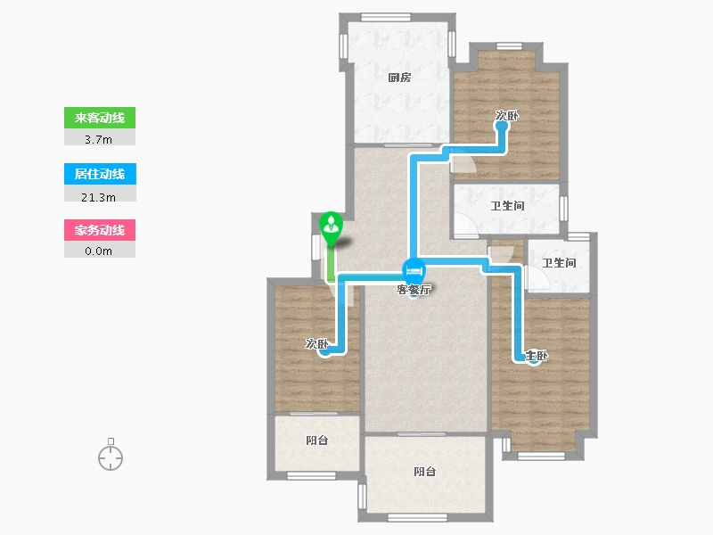 江苏省-南京市-阅城国际花园-108.88-户型库-动静线