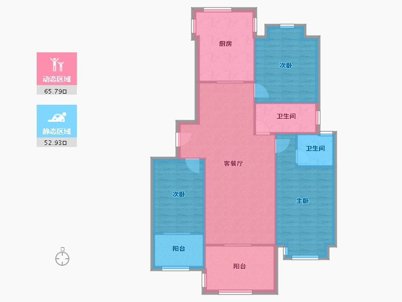 江苏省-南京市-阅城国际花园-108.88-户型库-动静分区