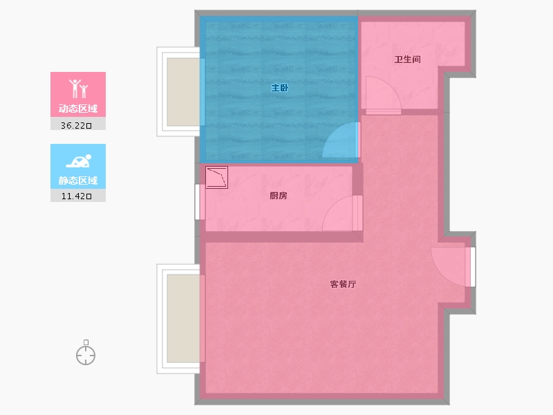 北京-北京市-万和斐丽-42.25-户型库-动静分区