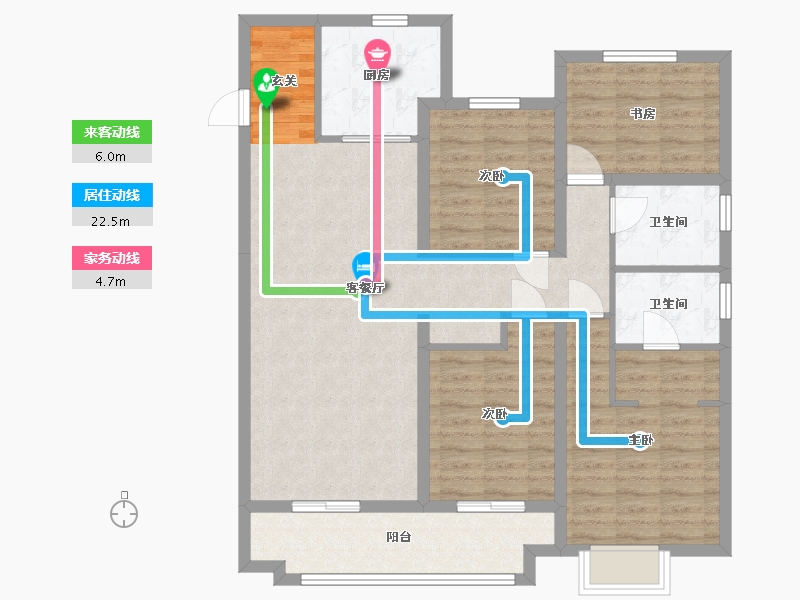 陕西省-西安市-高新云璟-105.12-户型库-动静线