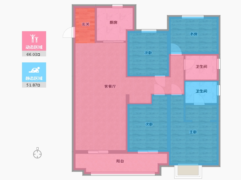 陕西省-西安市-高新云璟-105.12-户型库-动静分区