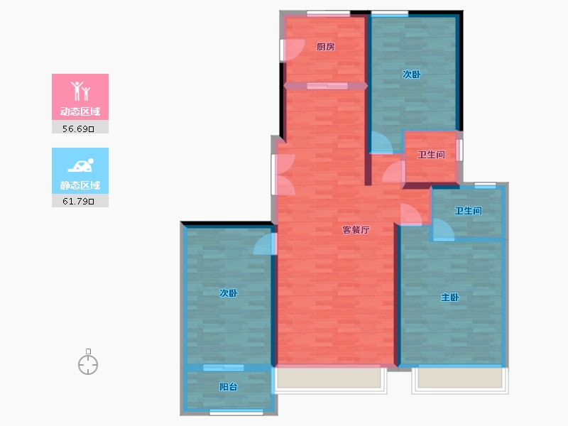 河南省-三门峡市-明珠家园-107.09-户型库-动静分区