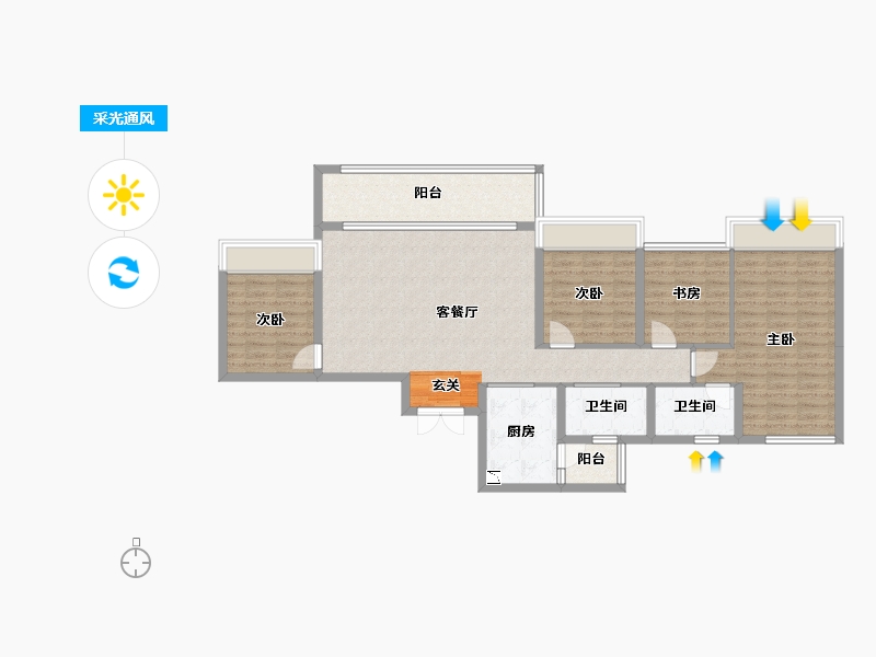 重庆-重庆市-天空云镜-114.47-户型库-采光通风