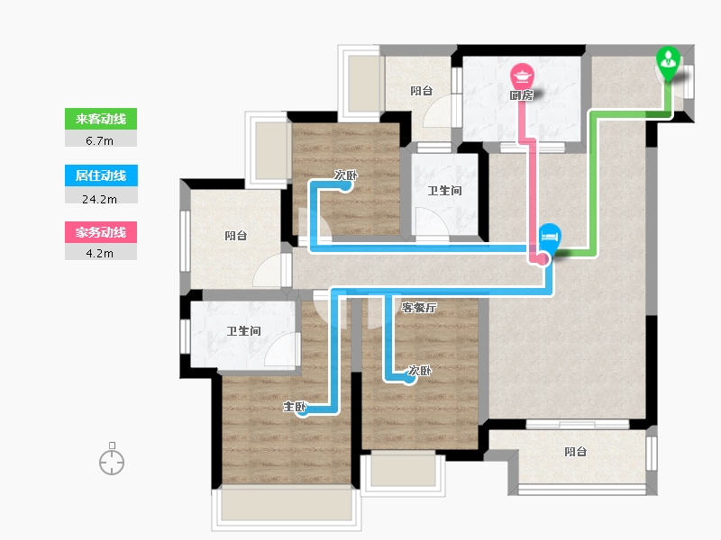 重庆-重庆市-融创欧麓花园城-85.16-户型库-动静线