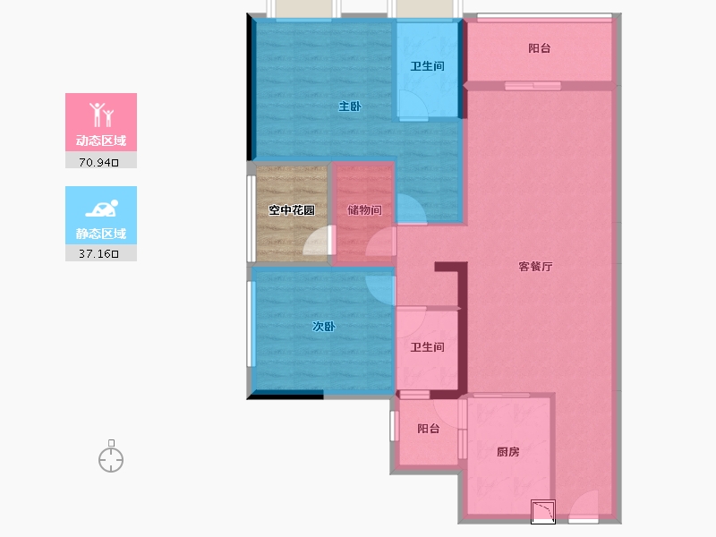 广东省-清远市-景业雍景园-101.36-户型库-动静分区