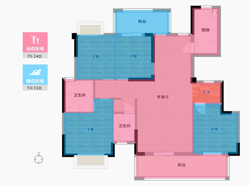 广西壮族自治区-南宁市-安吉大唐世家-107.49-户型库-动静分区