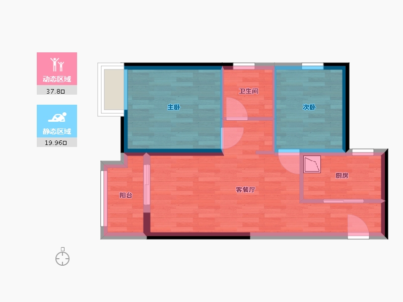 河南省-郑州市-汇泉西悦城-50.82-户型库-动静分区