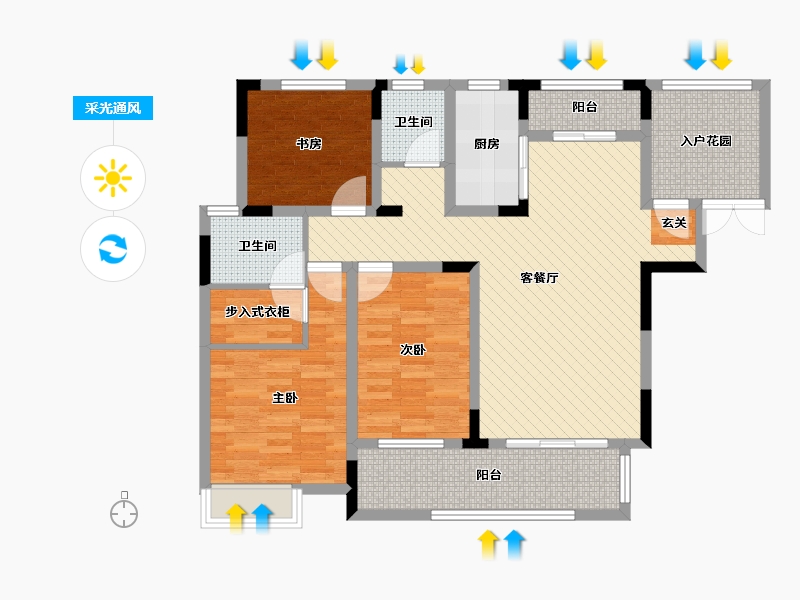 江西省-上饶市-兴旺名城-101.55-户型库-采光通风