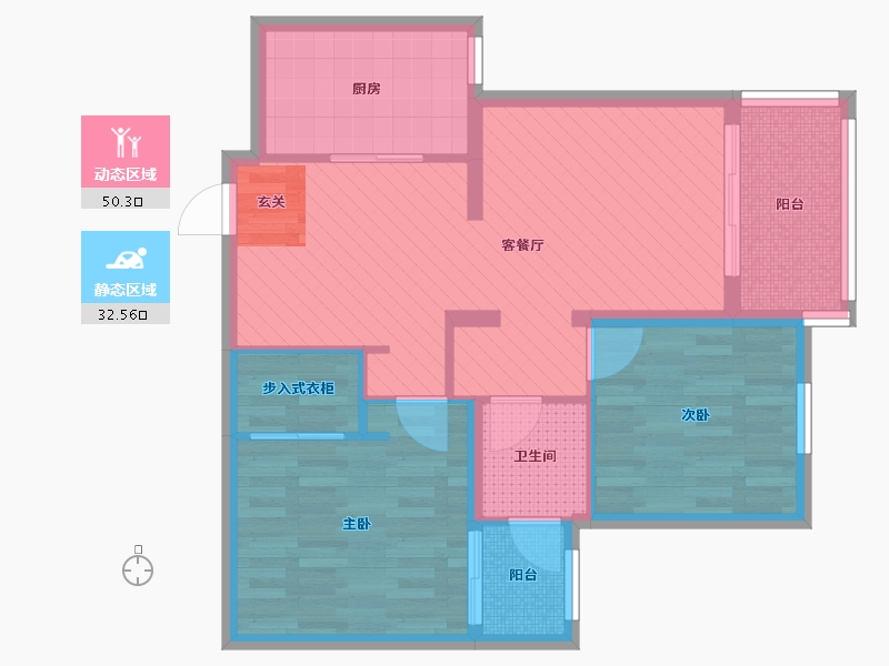 浙江省-杭州市-吉如家园-72.56-户型库-动静分区