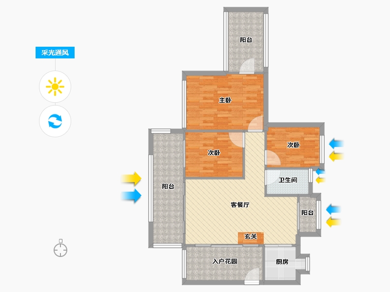 广东省-深圳市-圣淘沙骏园-88.04-户型库-采光通风