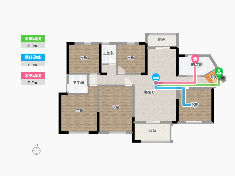 湖南省-长沙市-鸿海公园里-122.35-户型库-动静线