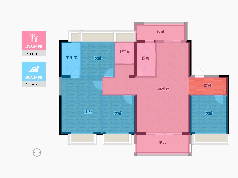 云南省-昆明市-嵩明碧桂园-111.35-户型库-动静分区