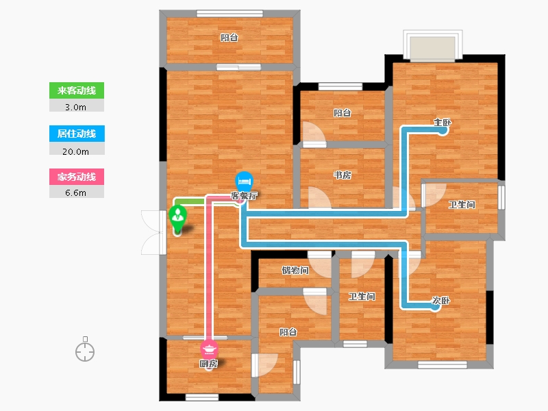 四川省-成都市-碧波豪庭-108.52-户型库-动静线