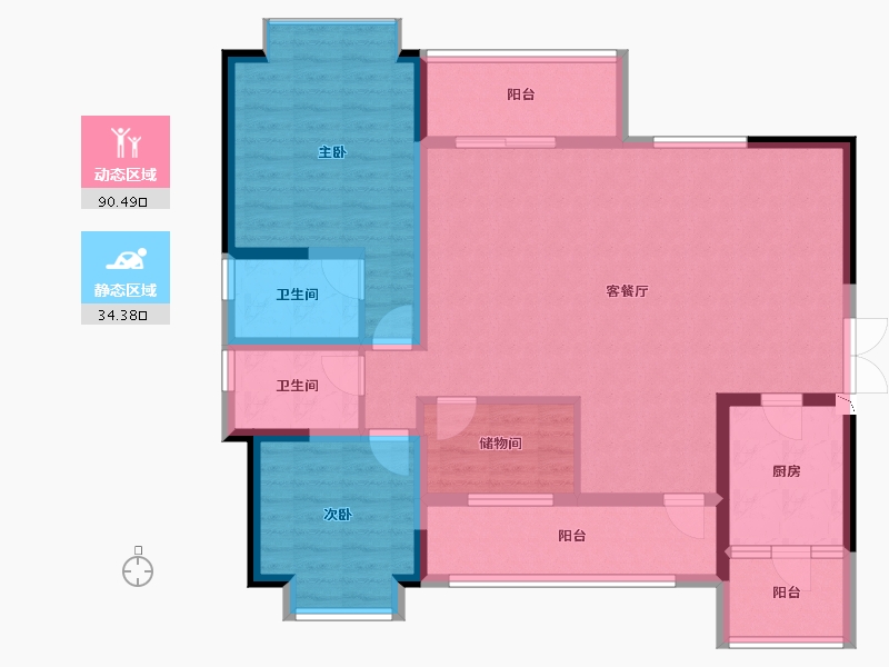 四川省-成都市-碧波豪庭-111.64-户型库-动静分区