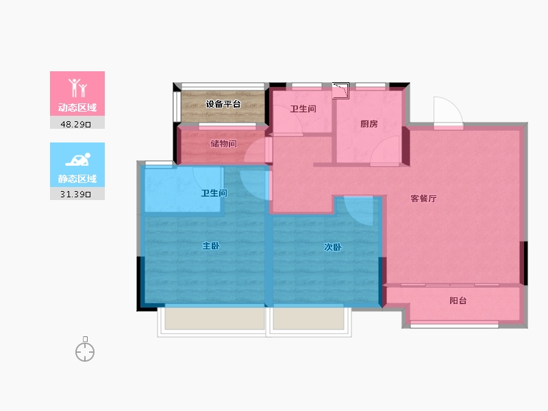 江苏省-苏州市-熙岸原著-74.00-户型库-动静分区