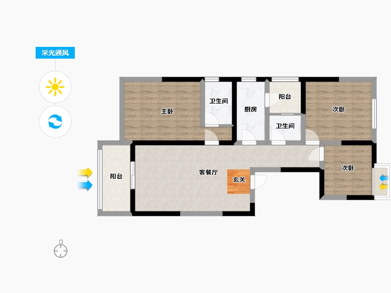 四川省-成都市-百郦锦城-83.85-户型库-采光通风