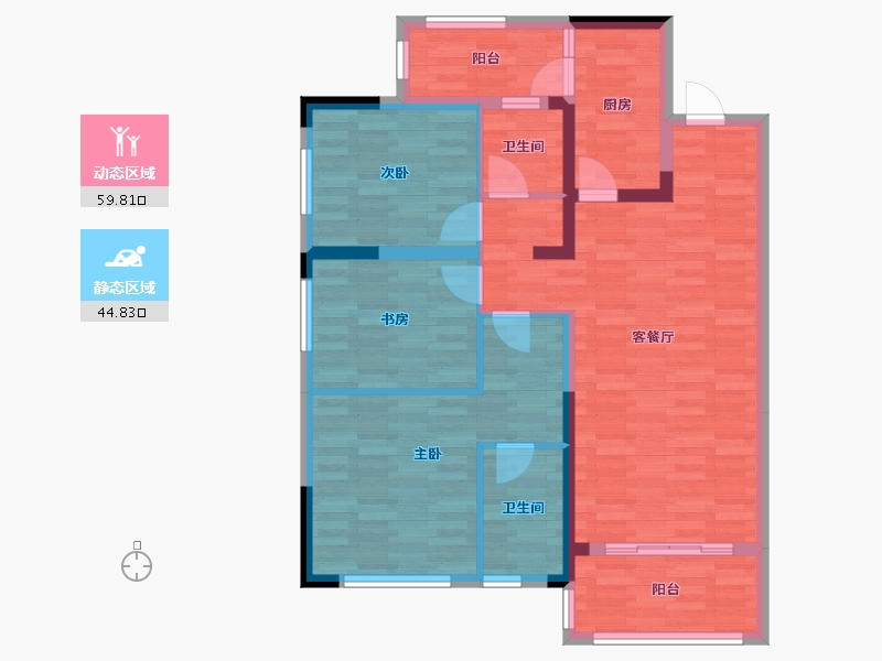 四川省-成都市-万科保利翡翠和悦-93.26-户型库-动静分区