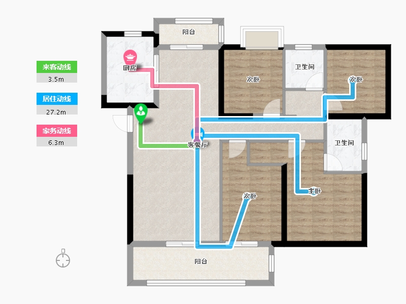 湖北省-宜昌市-保利香槟国际-109.29-户型库-动静线