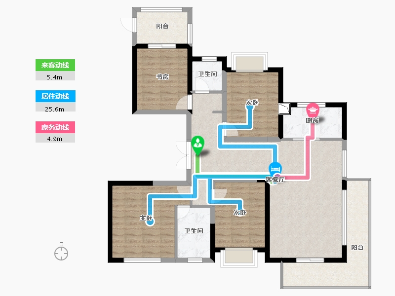 浙江省-台州市-中梁玖号院-115.48-户型库-动静线