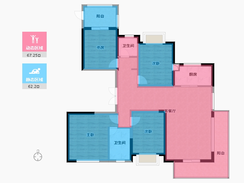 浙江省-台州市-中梁玖号院-115.48-户型库-动静分区