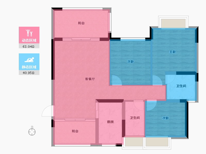 湖南省-郴州市-恒隆华府-93.87-户型库-动静分区