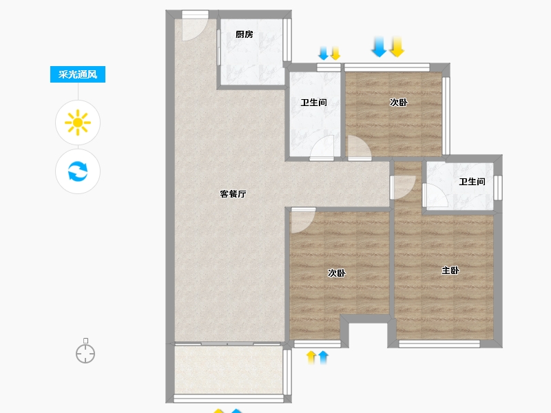 广东省-深圳市-京基・御景印象-80.00-户型库-采光通风