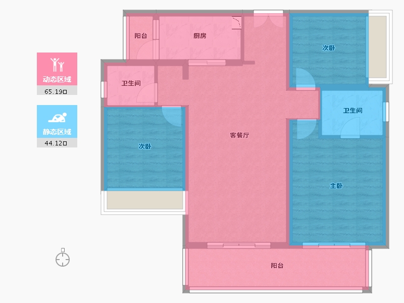 四川省-成都市-首创禧瑞锦江-98.10-户型库-动静分区