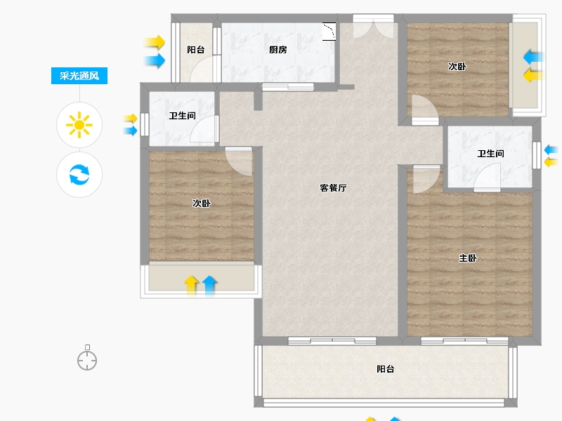 四川省-成都市-首创禧瑞锦江-98.10-户型库-采光通风