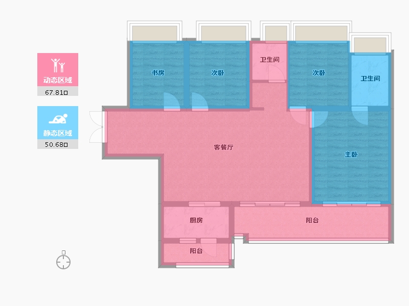 四川省-成都市-首创禧瑞锦江-106.41-户型库-动静分区