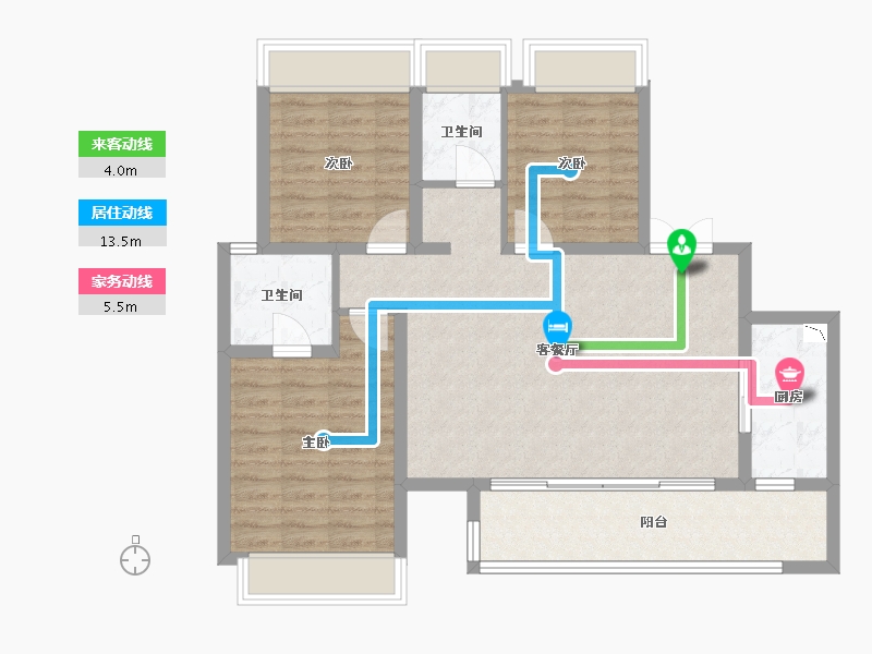 四川省-成都市-首创禧瑞锦江-90.04-户型库-动静线