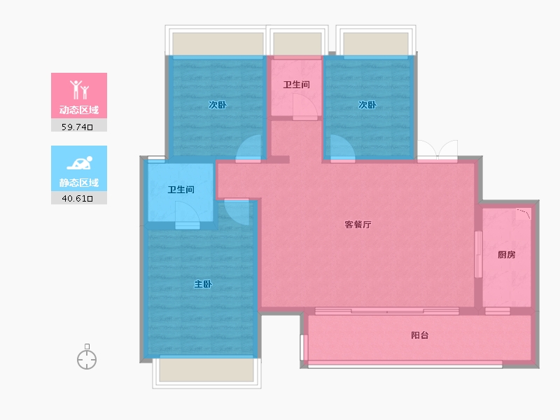 四川省-成都市-首创禧瑞锦江-90.04-户型库-动静分区