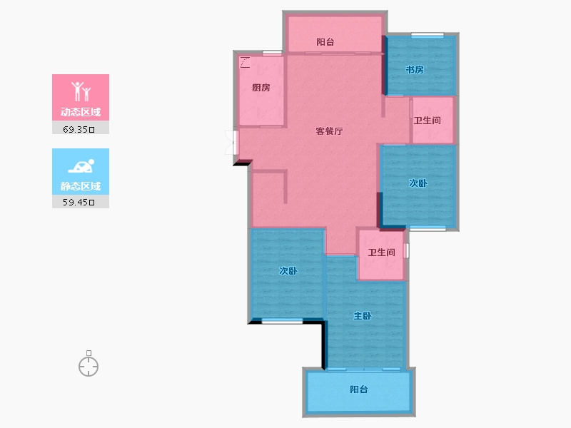 湖南省-长沙市-高峰・�Z麟府-117.17-户型库-动静分区