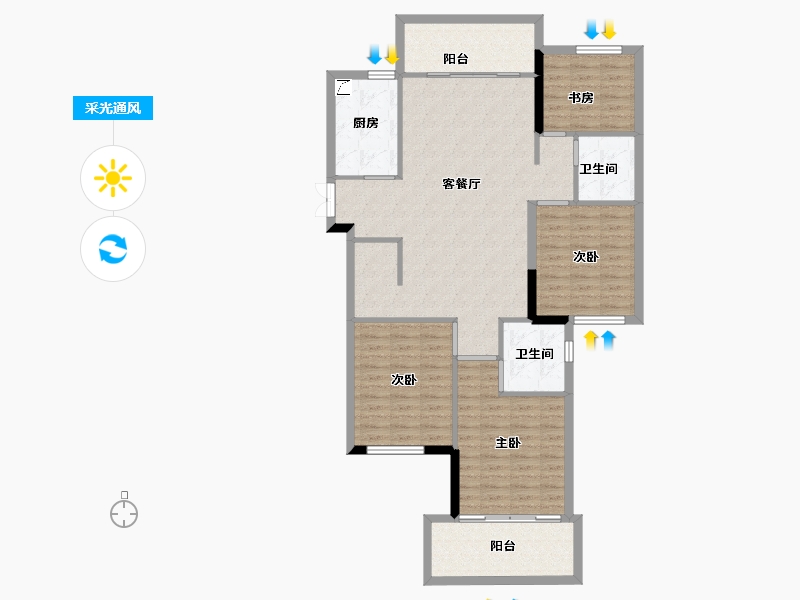 湖南省-长沙市-高峰・�Z麟府-117.17-户型库-采光通风