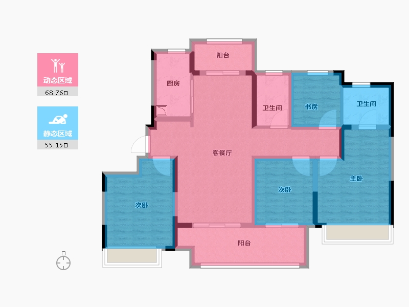 山东省-泰安市-五岳风华-110.01-户型库-动静分区