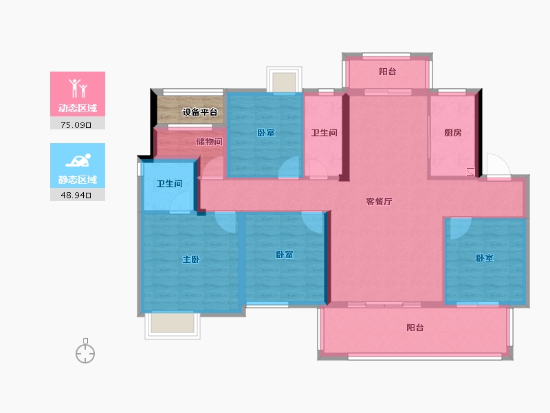 湖南省-长沙市-春晖花园-113.89-户型库-动静分区