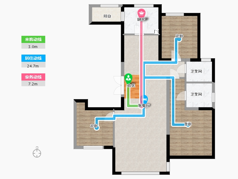 天津-天津市-金厦龙第公府-104.08-户型库-动静线