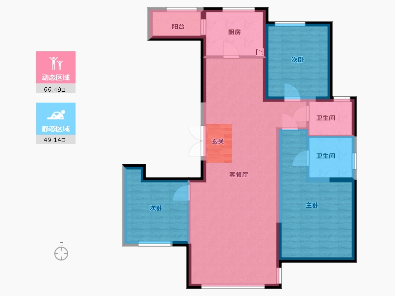 天津-天津市-金厦龙第公府-104.08-户型库-动静分区