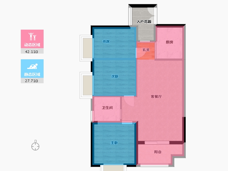 广西壮族自治区-桂林市-山水凤凰城-66.50-户型库-动静分区