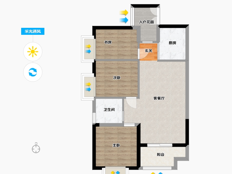 广西壮族自治区-桂林市-山水凤凰城-66.50-户型库-采光通风