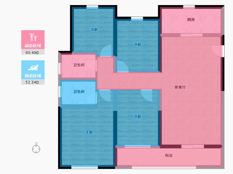 山东省-潍坊市-中海大观天下-99.73-户型库-动静分区