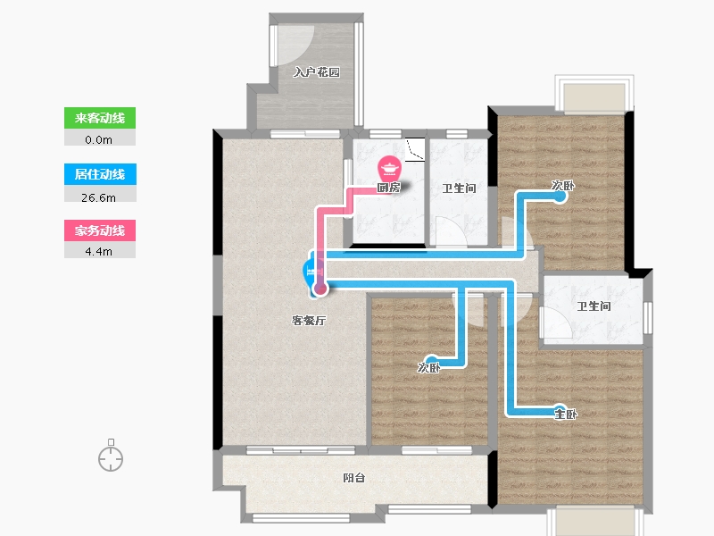 湖南省-长沙市-湘江富力城二期-113.99-户型库-动静线