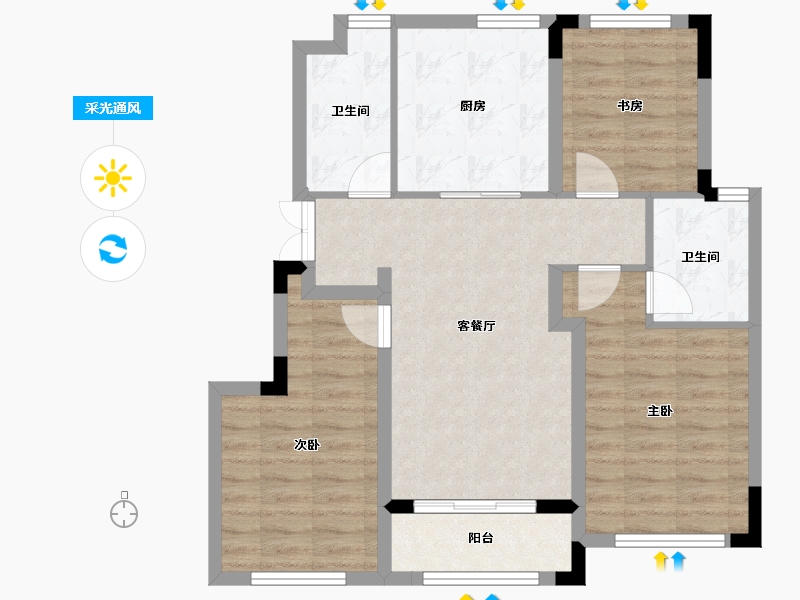 吉林省-通化市-江南小镇-77.85-户型库-采光通风